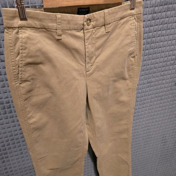JCrew HighRise Khaki Pants Slacks 32x28 Sz4 Girlfriend Chino Stretch Comfort Tan - Picture 4 of 15